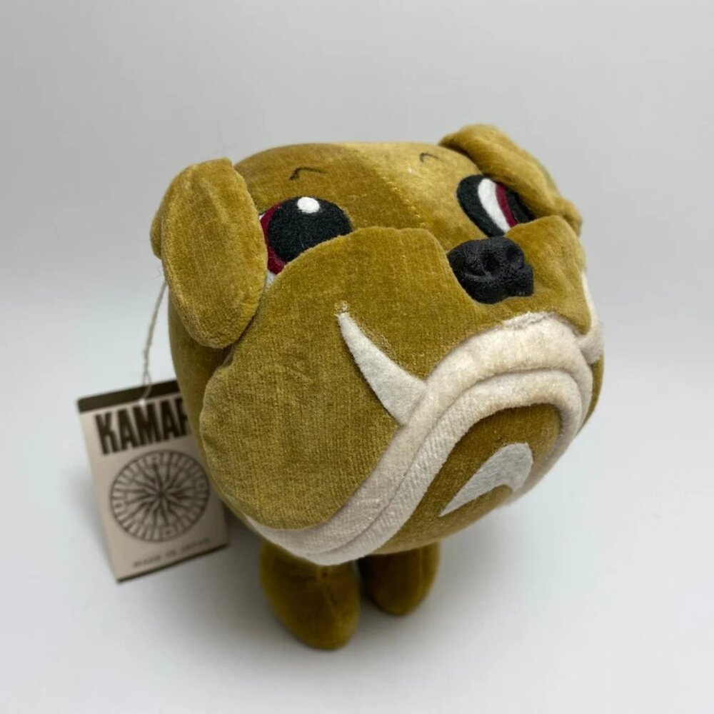 Kamar Bulldog Puff Plushy Stuffed Animal Dog Adorable Sawdust Filled Japan Retro